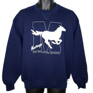 The Meadows School Mustangs Sweatshirt Vintage 90s Las Vegas Made In USA Mens